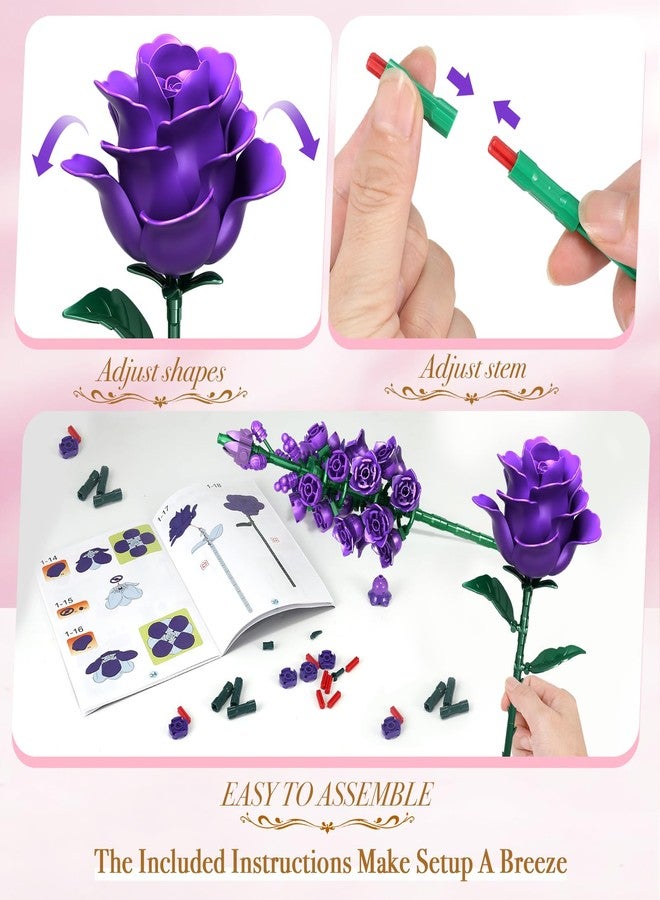 VINTOP Flowers Bouquet Building Set, Rose Flower Botanical Collection Building Kit Toys Home Decoration Gifts for Valentine Day, Christmas, Birthday, Mother's Day, Toys for Girl Women Kids Aldult 6+ - Image 5